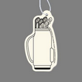 Paper Air Freshener Tag W/ Tab - Golf Clubs & Bag